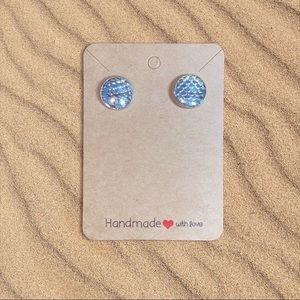 Treasure Tales Mermaid Stainless Steel Earrings- 12mm (White Smoke- Silver)